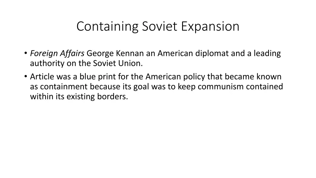 containing soviet expansion