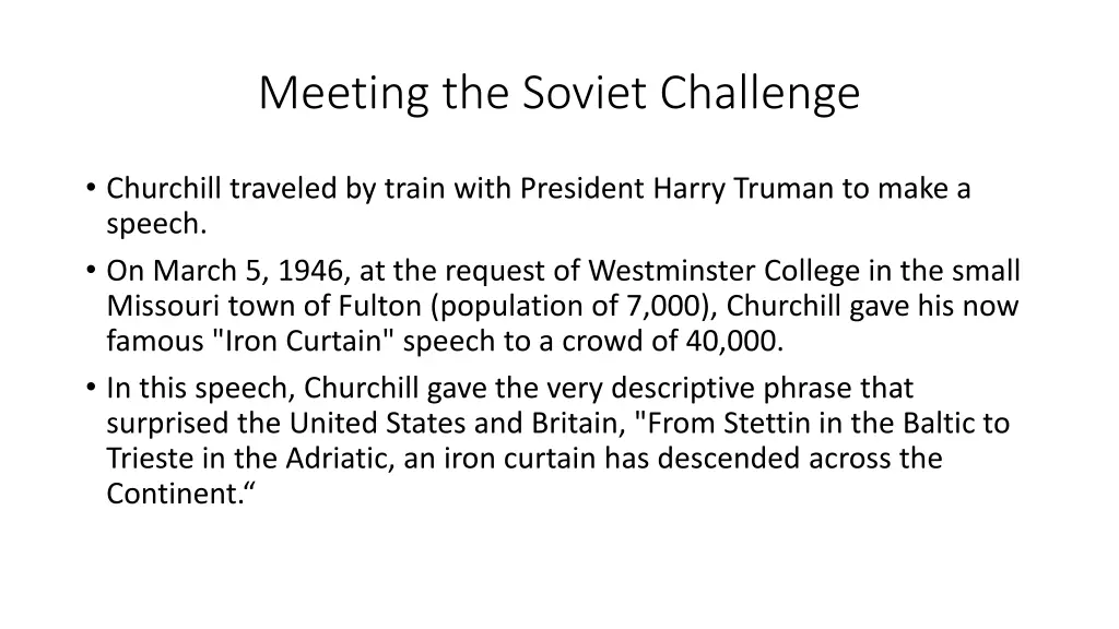meeting the soviet challenge