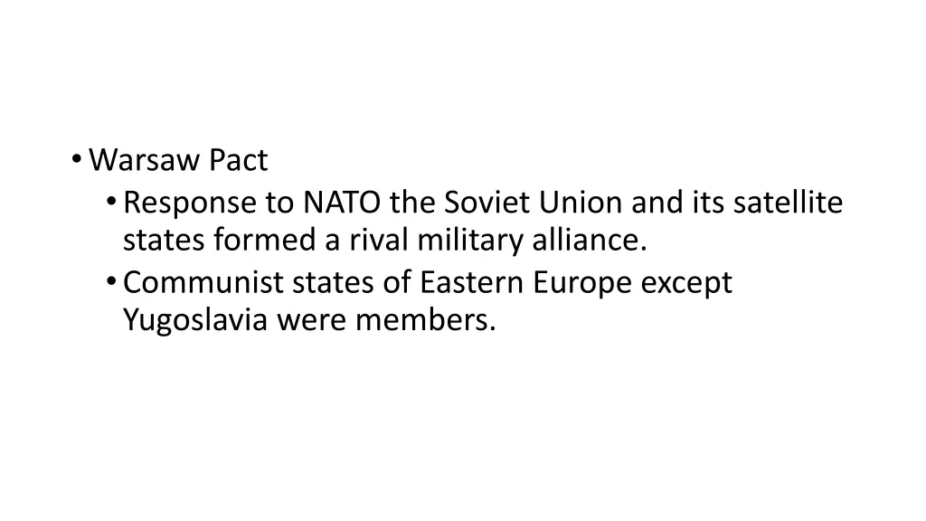 warsaw pact response to nato the soviet union