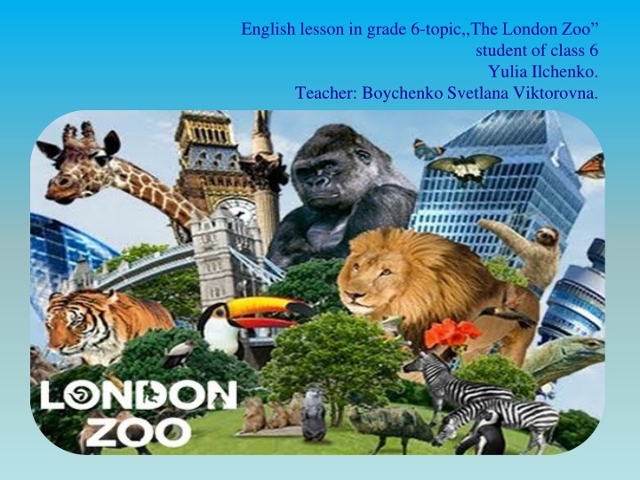 english lesson in grade 6 topic the london zoo