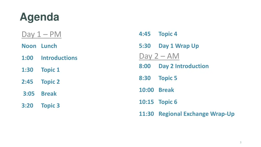 agenda