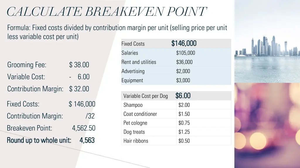 calculate breakeven point formula fixed costs 1