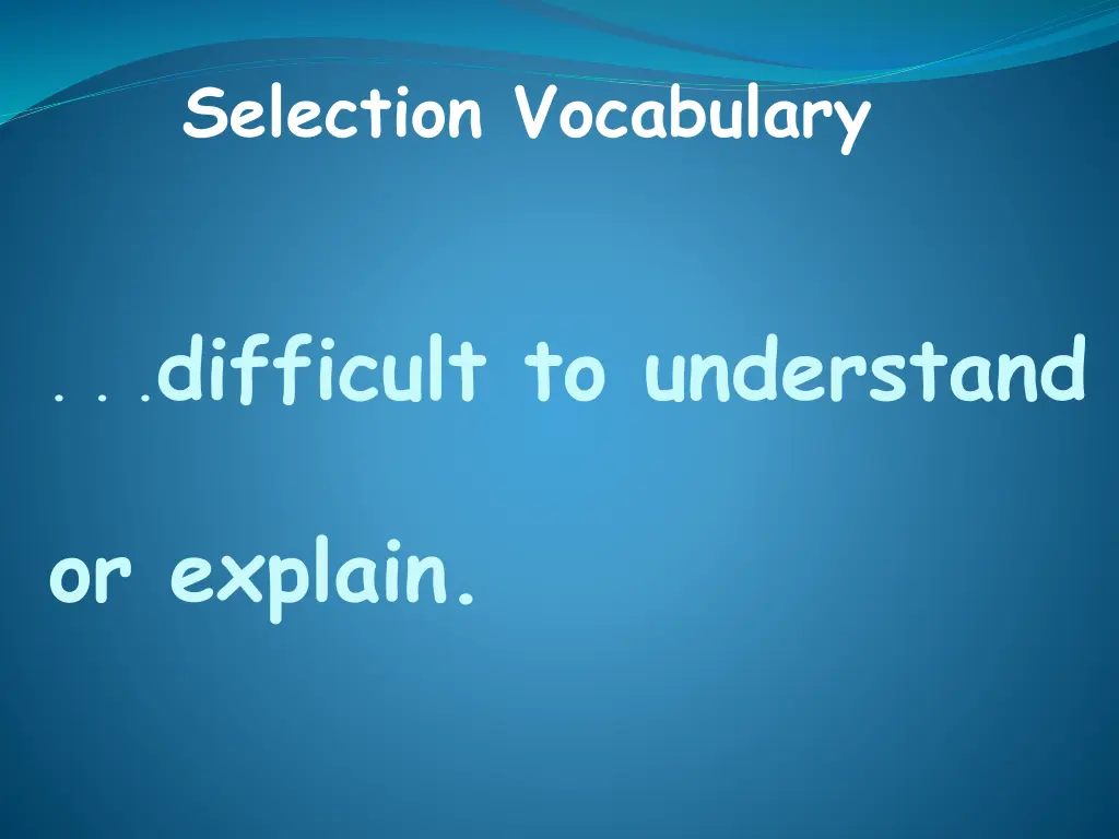 selection vocabulary 3