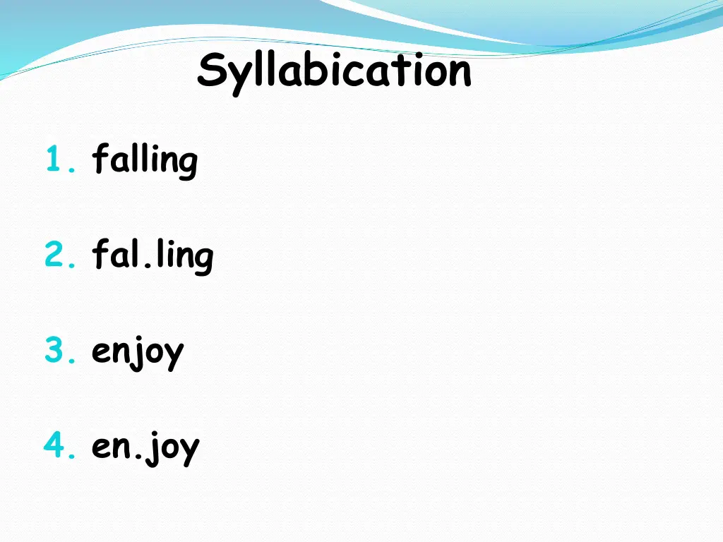 syllabication 1
