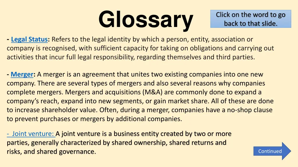 glossary