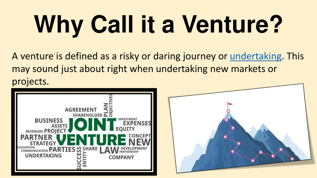 why call it a venture