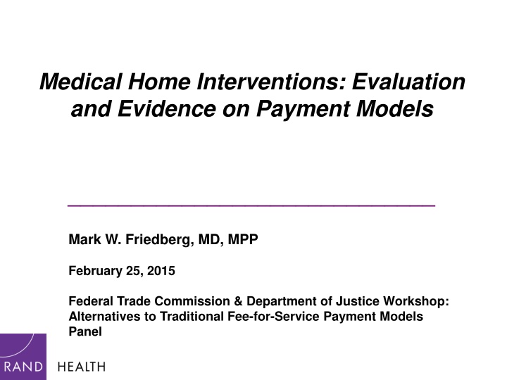 medical home interventions evaluation