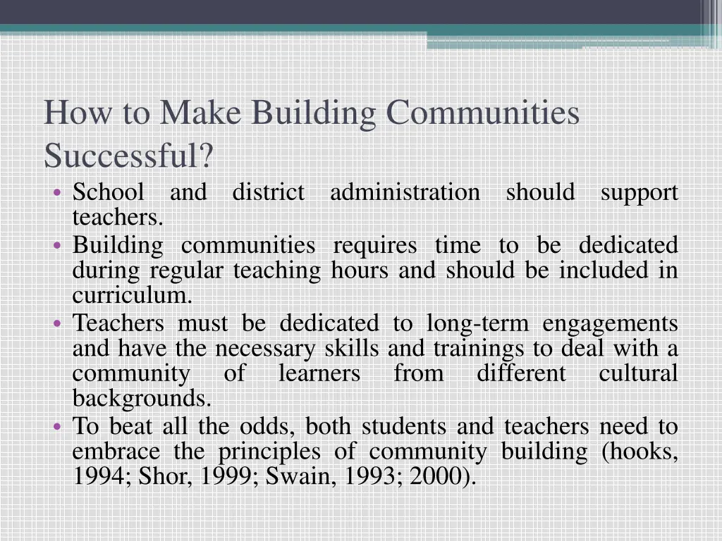 how to make building communities successful