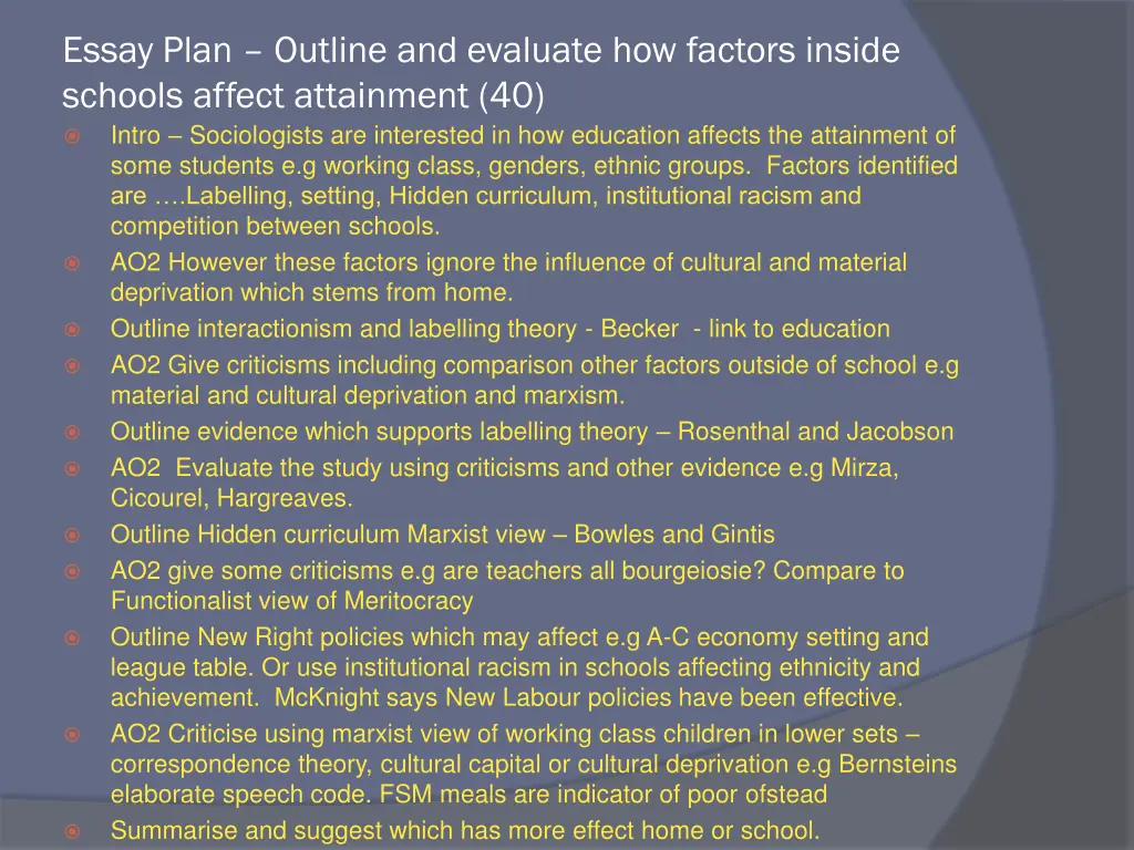 essay plan outline and evaluate how factors