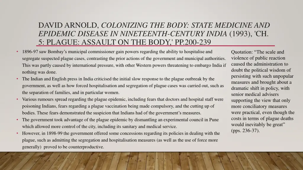 david arnold colonizing the body state medicine