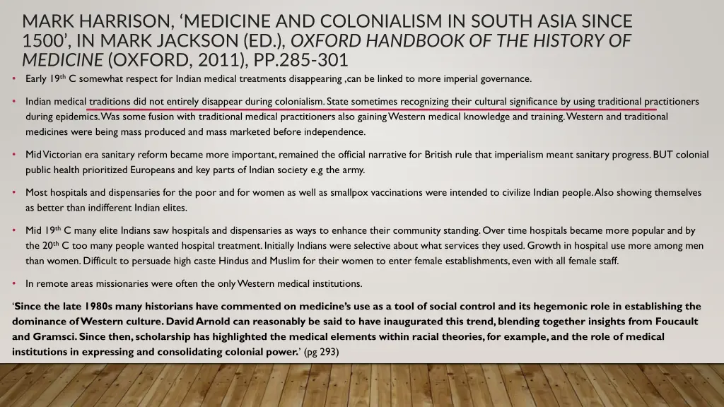 mark harrison medicine and colonialism in south