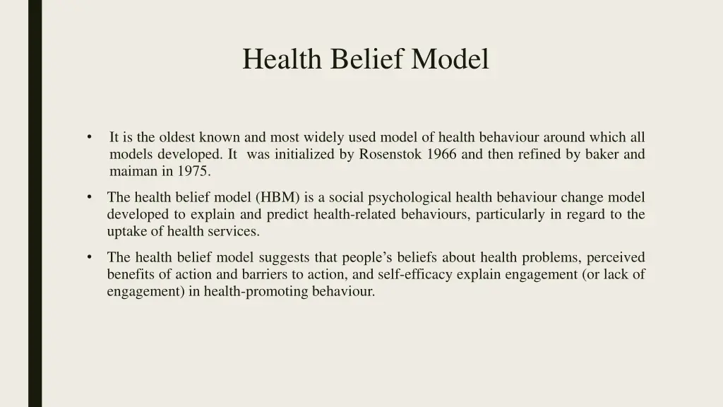 health belief model