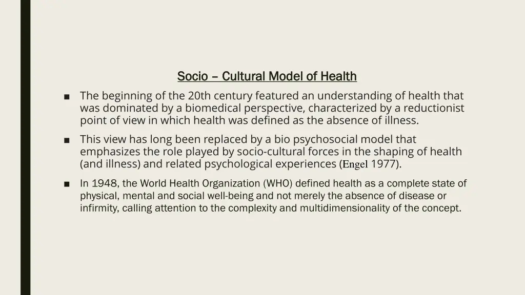 socio socio cultural model cultural model