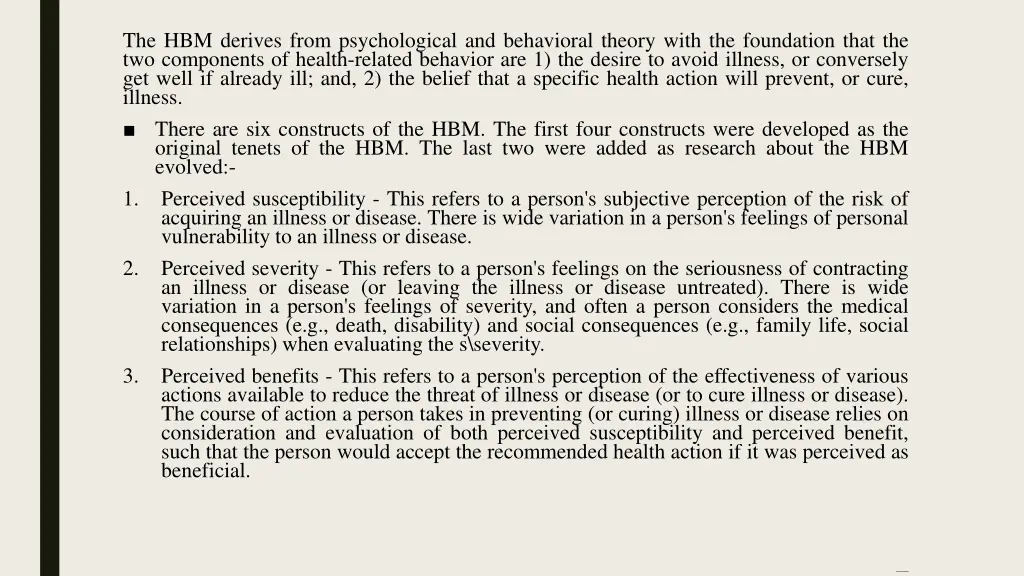 the hbm derives from psychological and behavioral