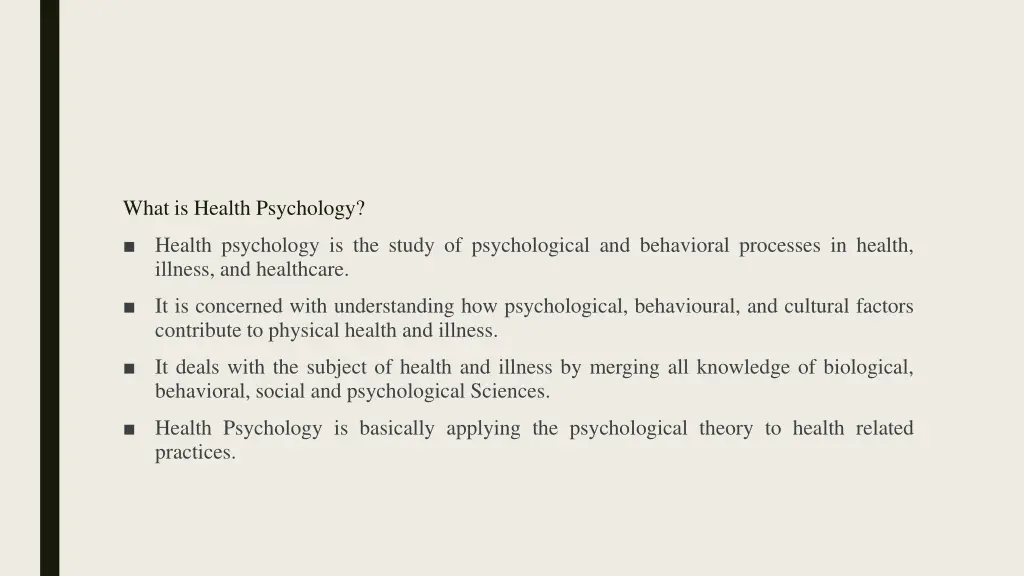 what is health psychology