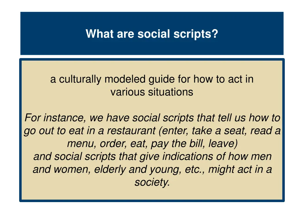 what are social scripts