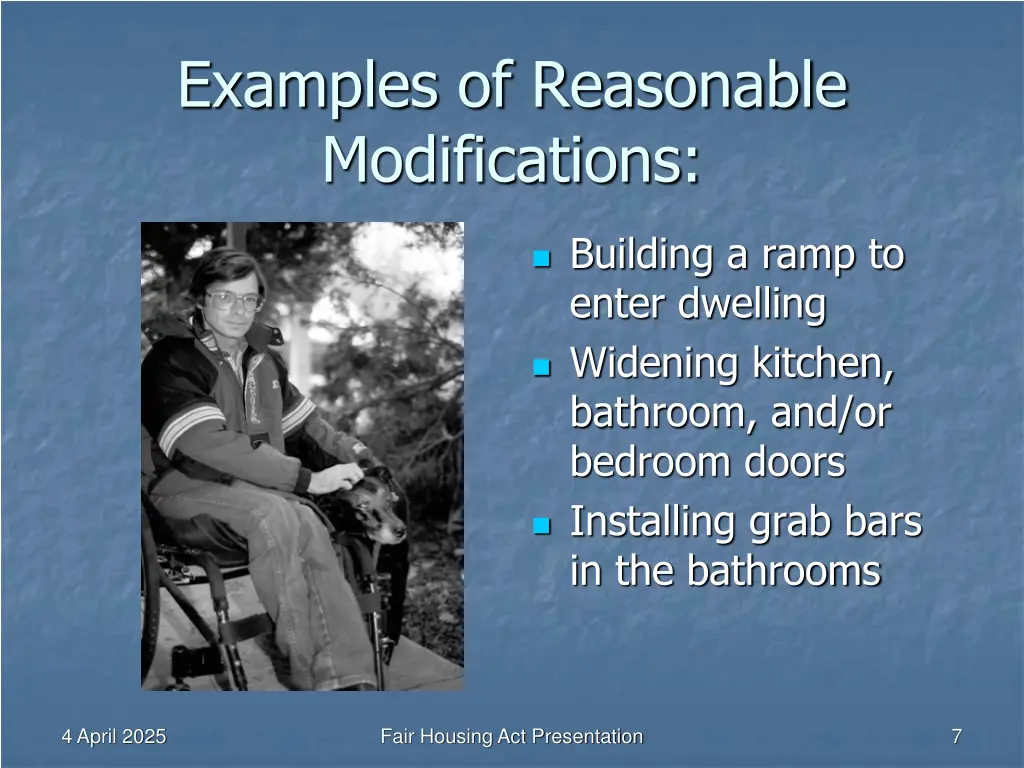 examples of reasonable modifications