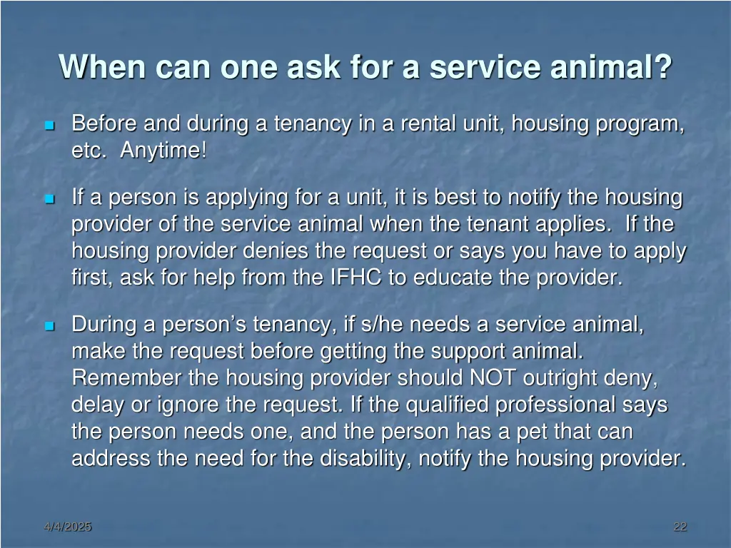 when can one ask for a service animal