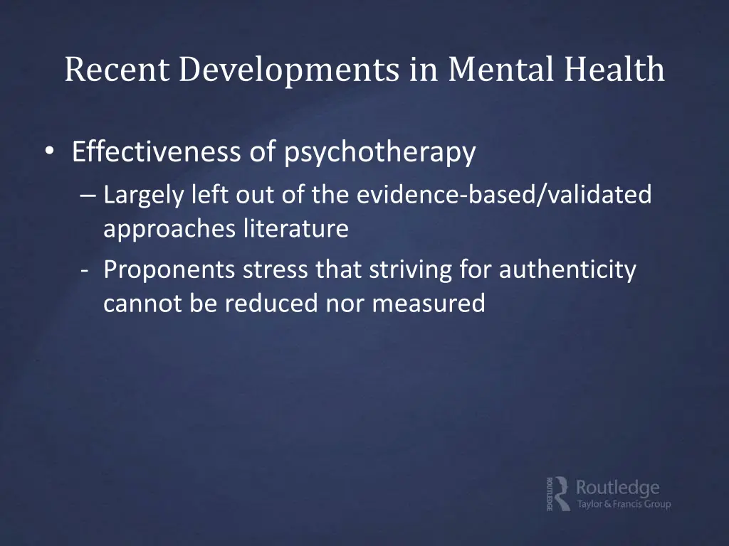 recent developments in mental health 2