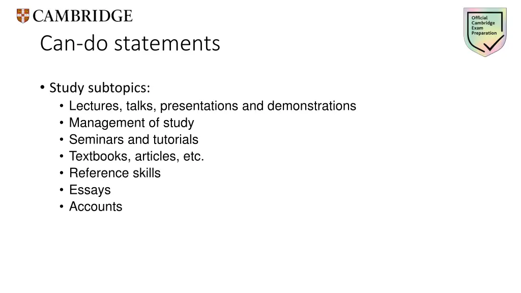 can do statements
