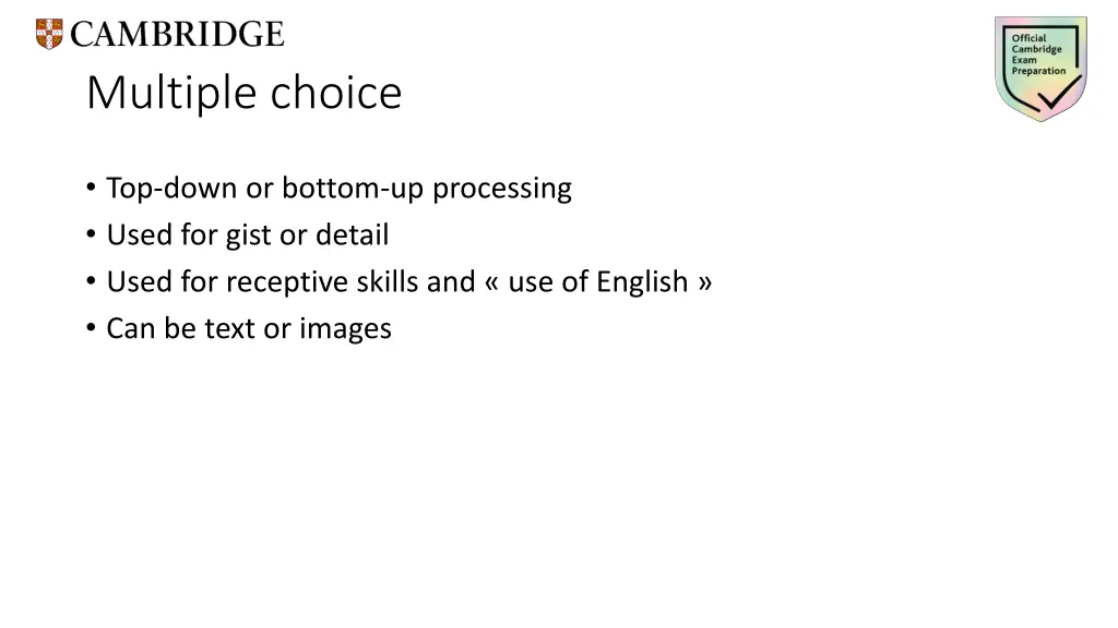 multiple choice