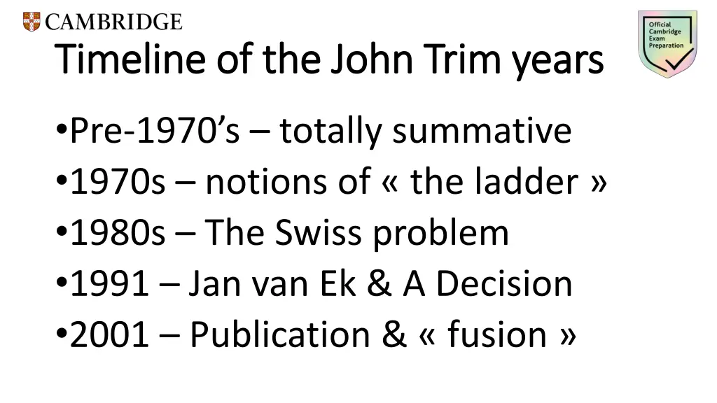 timeline timeline of the john of the john trim