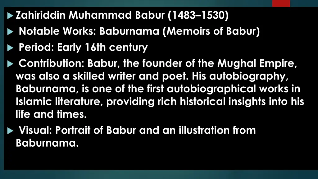 zahiriddin muhammad babur 1483 1530 notable works