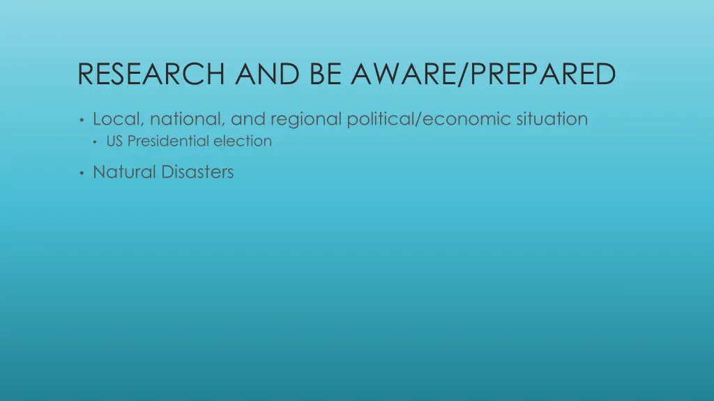 research and be aware prepared 2
