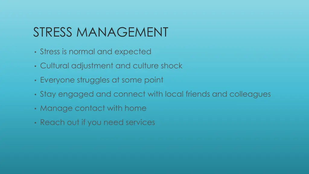 stress management