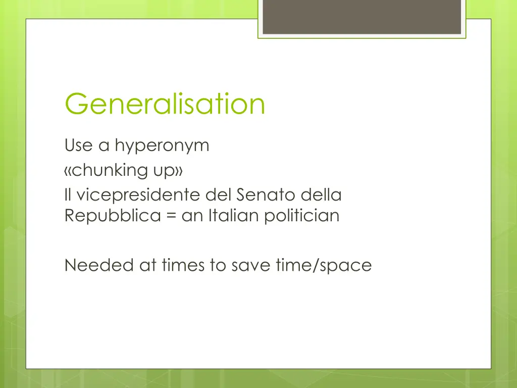 generalisation