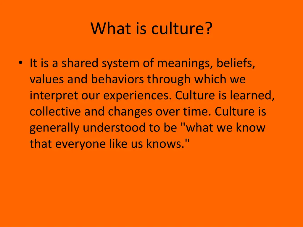 what is culture