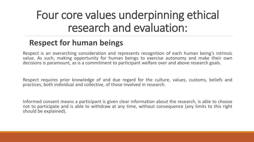 f four core values underpinning ethical our core