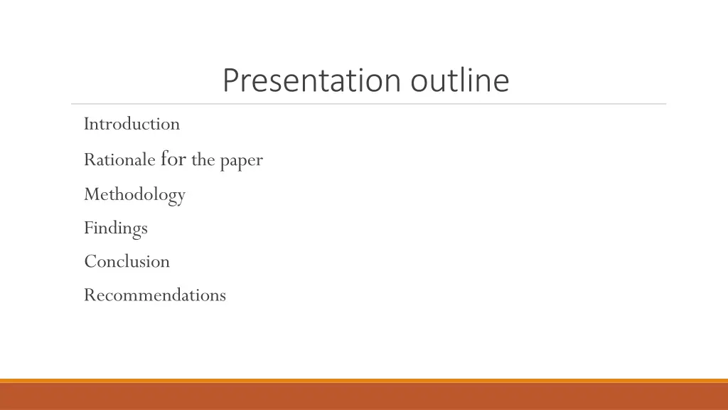 presentation outline
