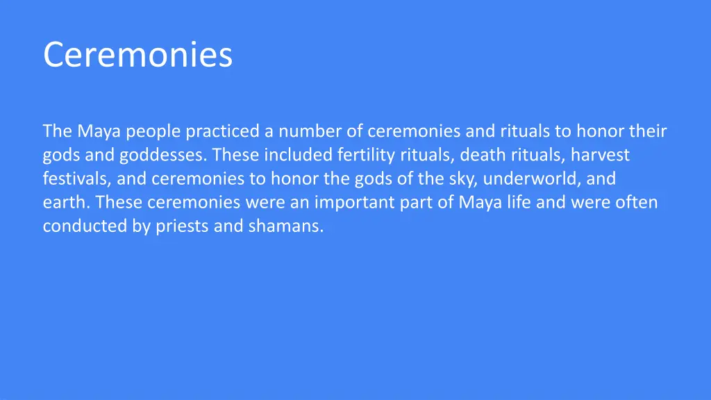 ceremonies