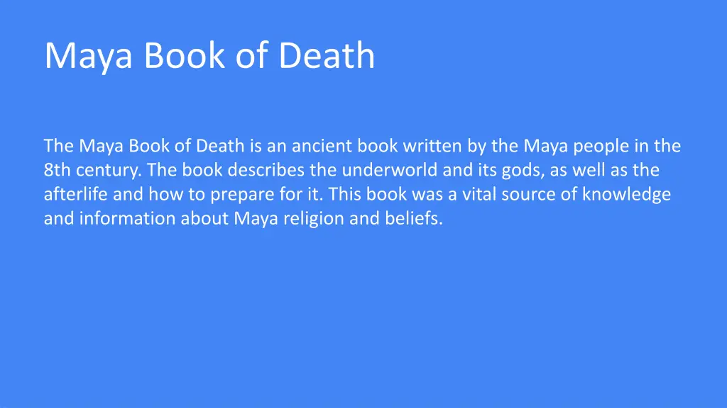 maya book of death