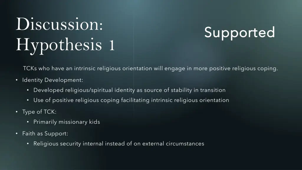 discussion hypothesis 1