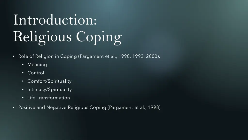 introduction religious coping