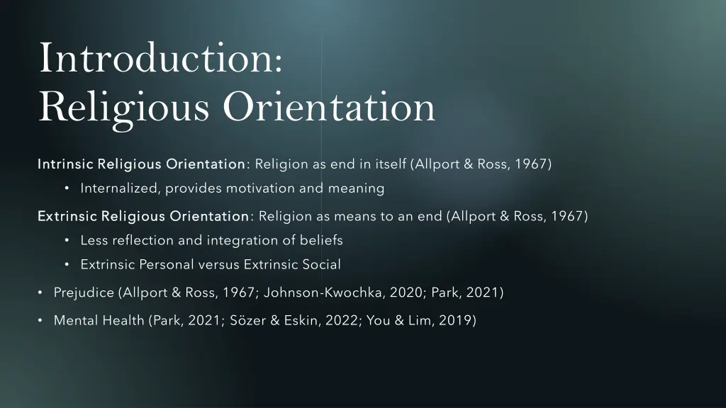 introduction religious orientation