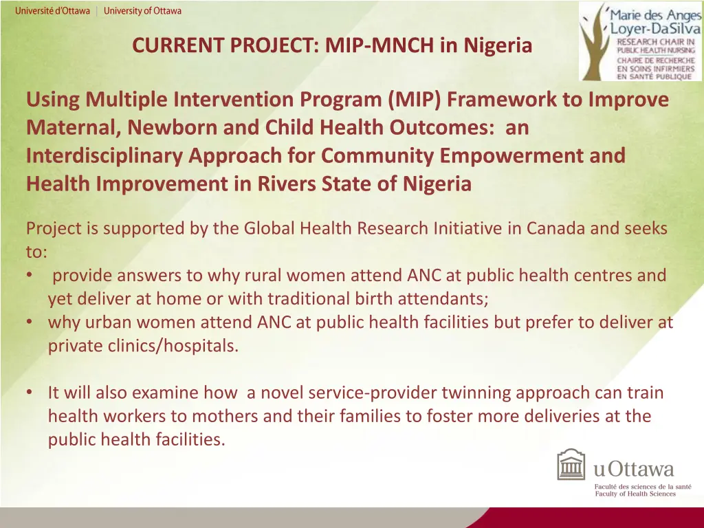 current project mip mnch in nigeria