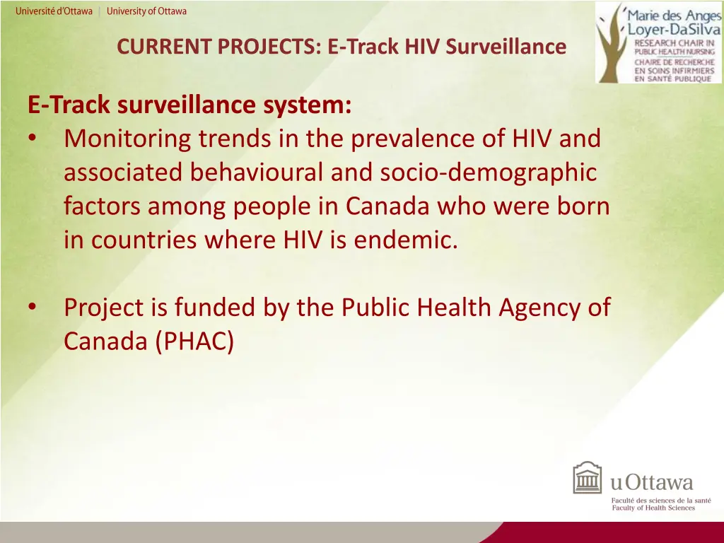 current projects e track hiv surveillance