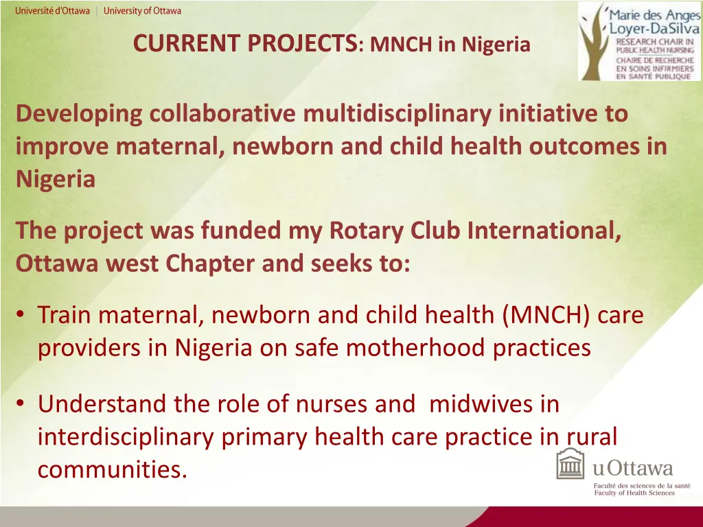 current projects mnch in nigeria