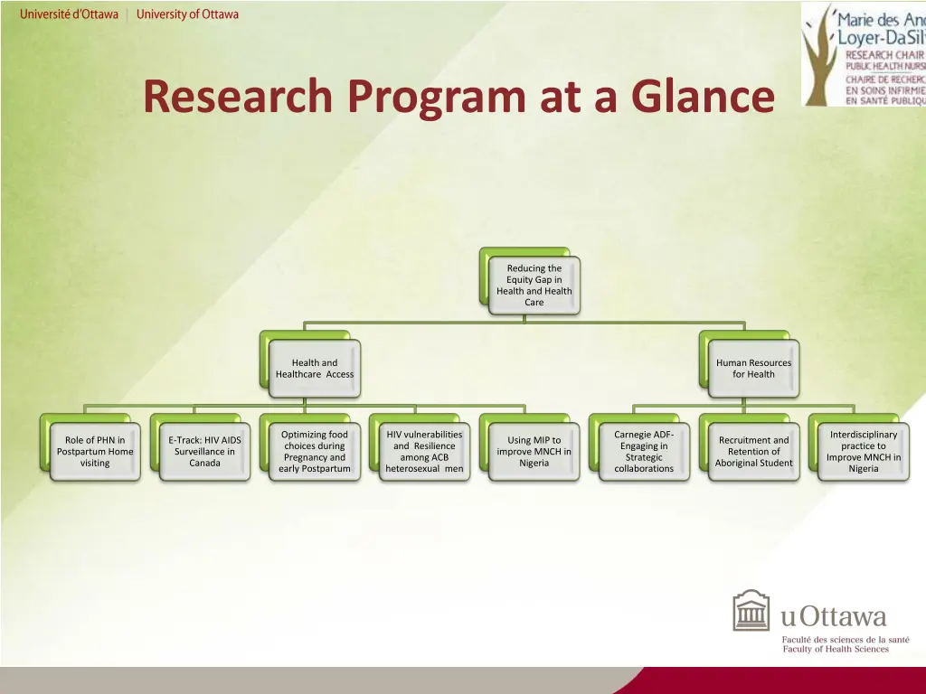 research program at a glance