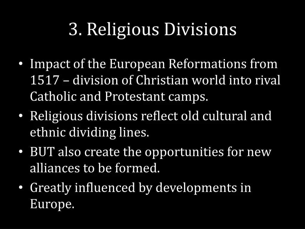 3 religious divisions