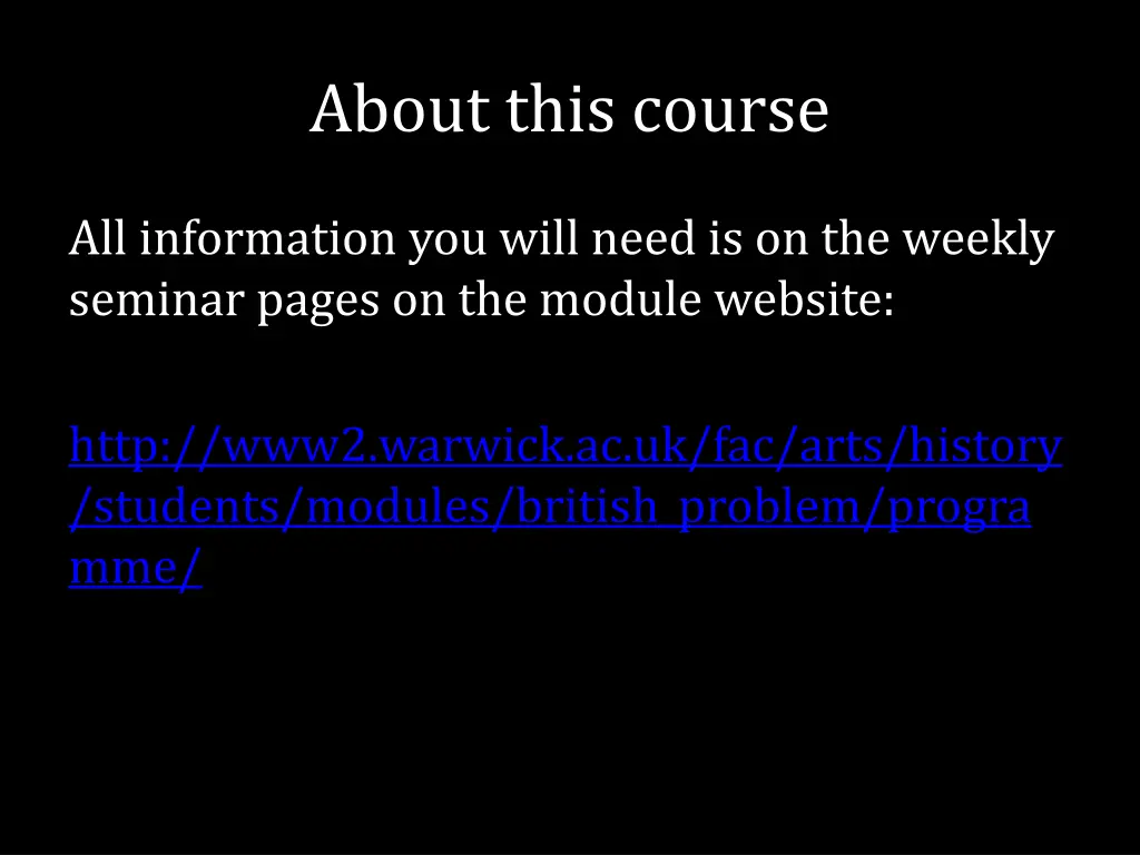 about this course