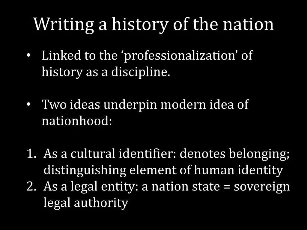 writing a history of the nation