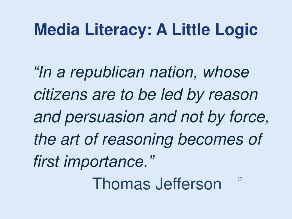 media literacy a little logic