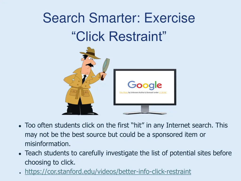search smarter exercise click restraint