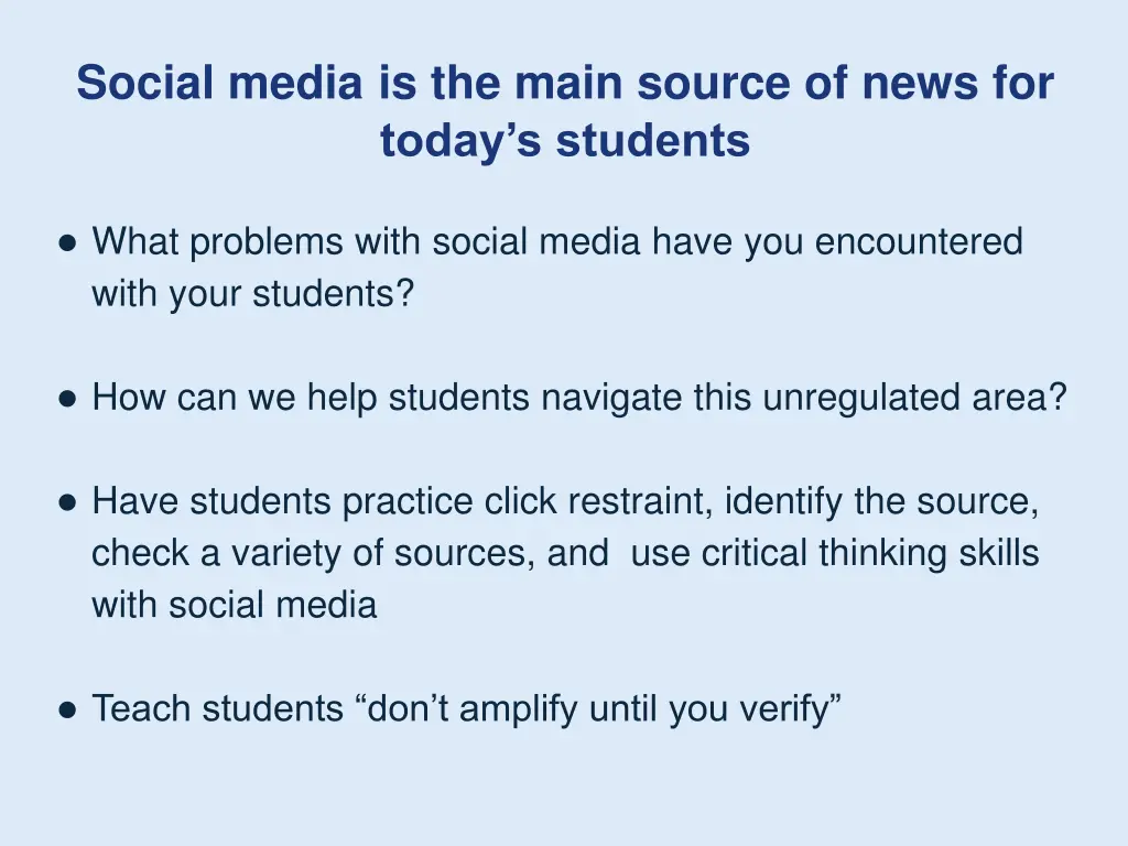 social media is the main source of news for today