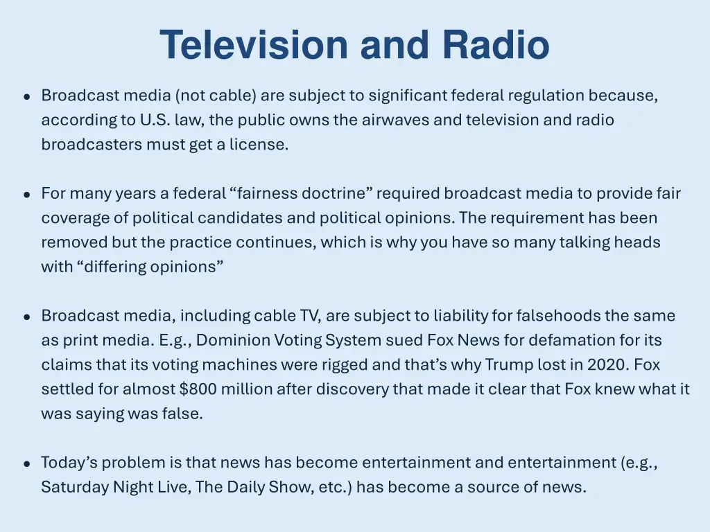 television and radio