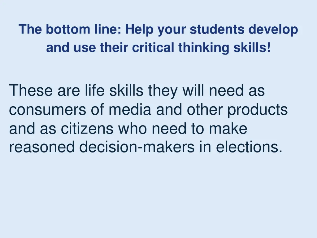 the bottom line help your students develop